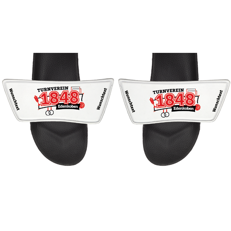 Badelatschen "TV Edenkoben" mit Personalisierung auf den Laschen